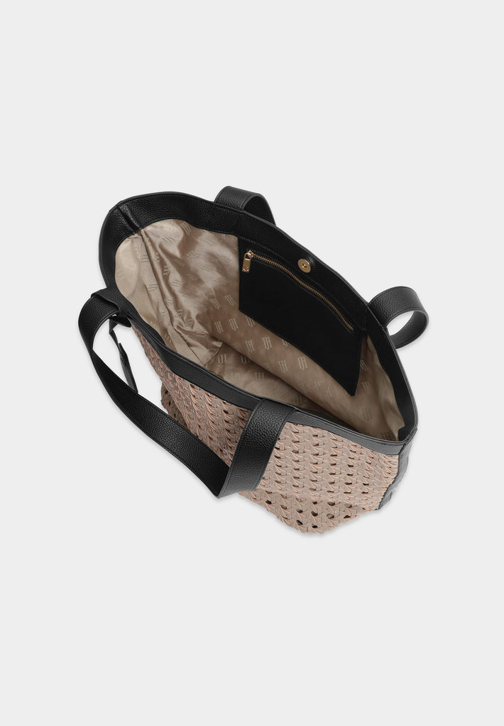 Interior view of Ilse Jacobsen tote – Dark Indigo/Sandpile