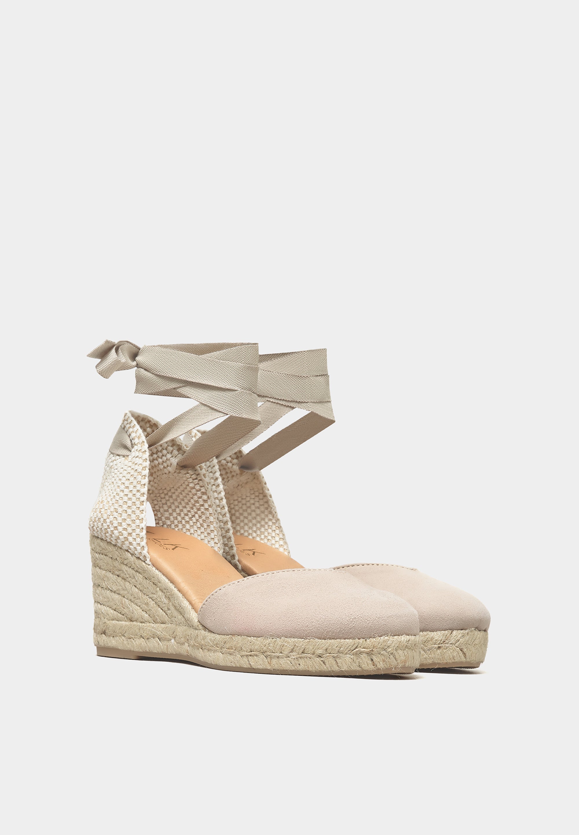 TLK Lace Up Espadrilles Taupe Suede Schuberts Footwear