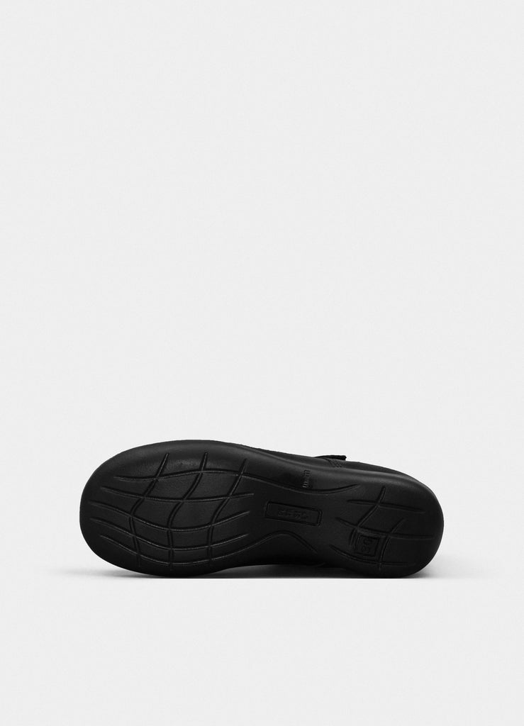 Petasil Bea Mary Jane Girl's School Shoe in Black Leather and Single Velcro Strap Available in Different Width.